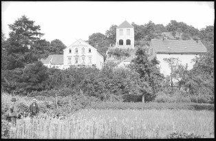 Postkarte Brück und Sohn, Seußlitz. Hoffmanns Bäckerei und Heinrichsburg, 1901