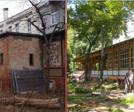 Kolonnaden vor und nach der Sanierung